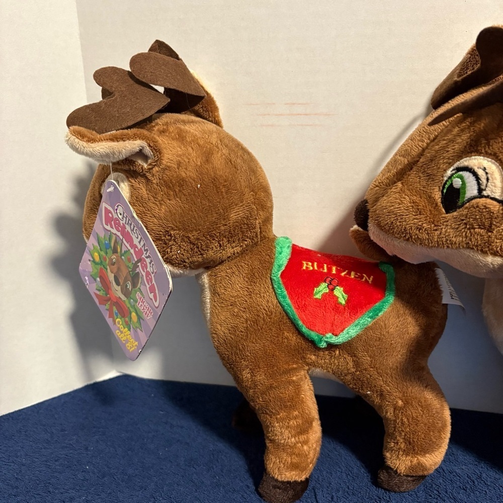 2015 Kellytoy Christmas Santa’s Reindeer Plush Stuffed Toy Blitzen & Vixen 14” - Picture 4 of 9